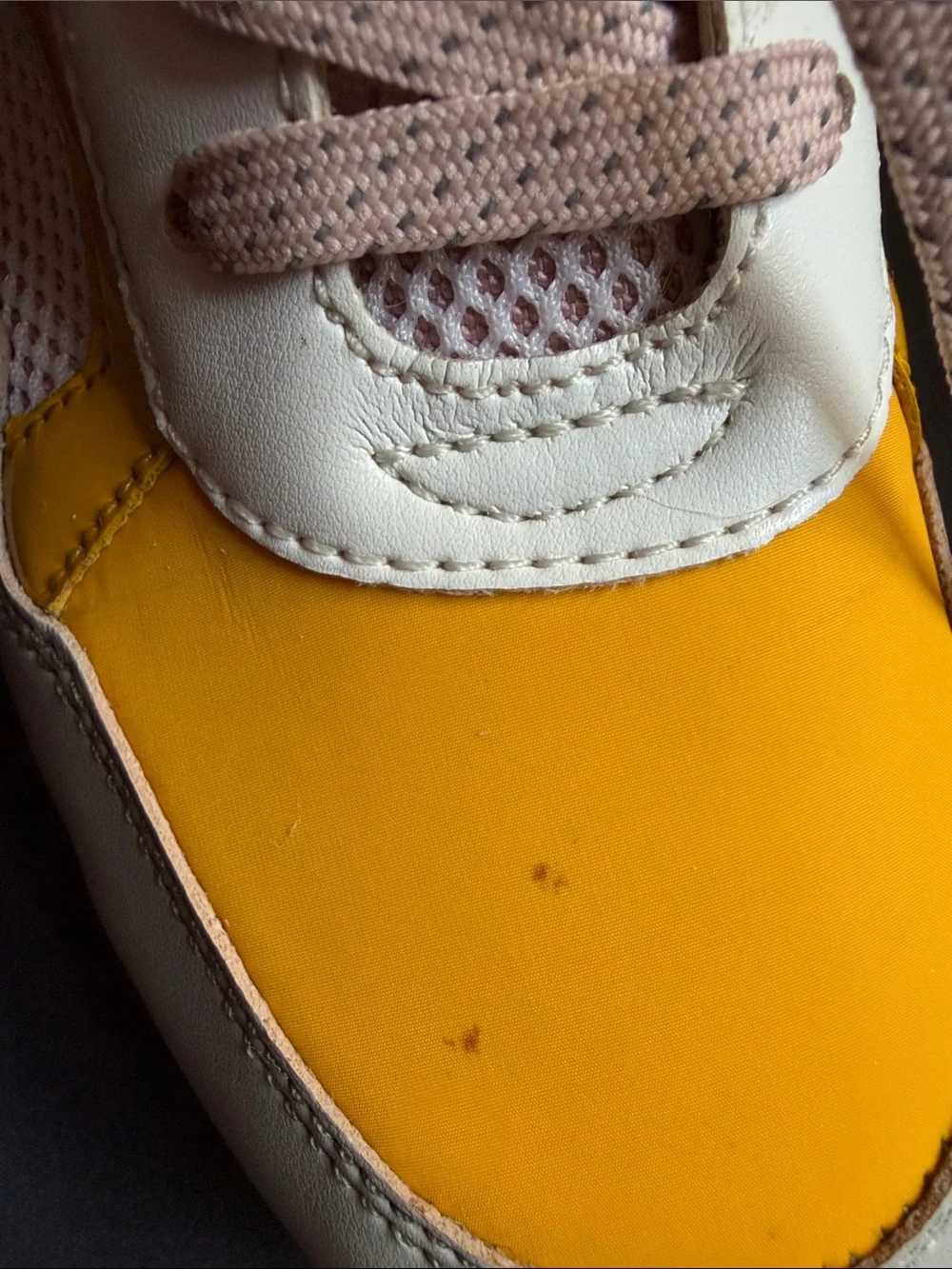 Michael Kors Yellow and Blush Pink Mixed-Media Sneakers 7.5